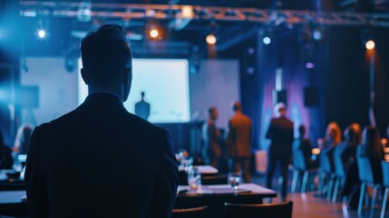 Fototapeta premium IT Networking Event with Professionals in a large Conference Atmosphere
