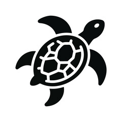 Obraz premium Black Vector Turtle Silhouette Capturing the Serenity and Strength of Nature's Ancient Marine Wanderer. 