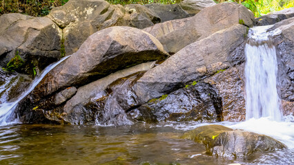 water flowing over rocks