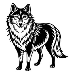 A simple silhouette of a beautiful wolf