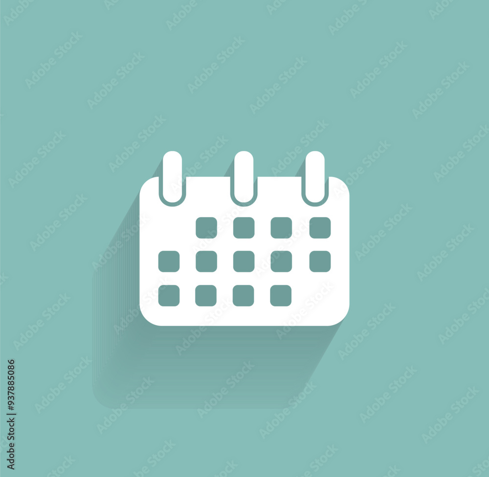 Poster vector icon of white color with shadow on gray-green background
