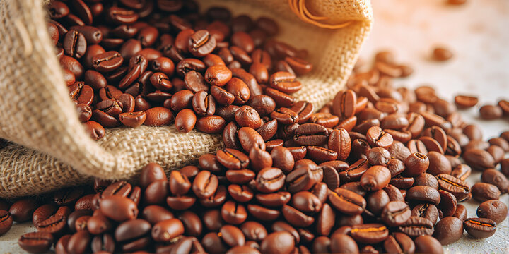 Close Up of Freshly Roasted Coffee Beans with a Softly Blurred Background - Perfect for Coffee Lovers and Espresso Enthusiasts.