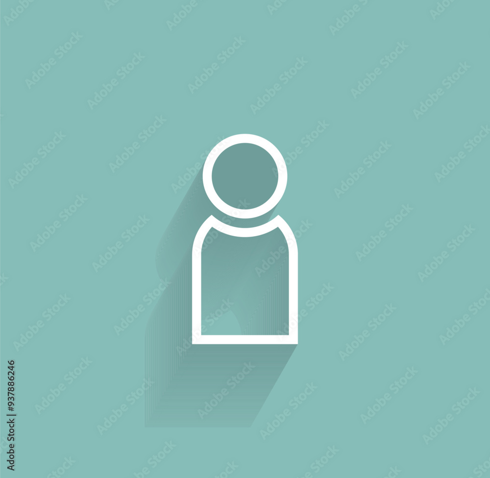 Poster vector icon of white color with shadow on gray-green background