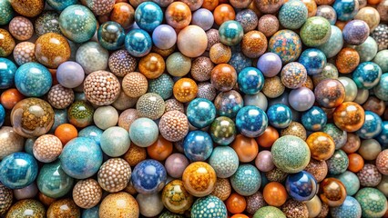 Fototapeta premium Ceramic balls texture background in abstract , ceramic, balls, texture, background, abstract,clay, round, colorful, pattern