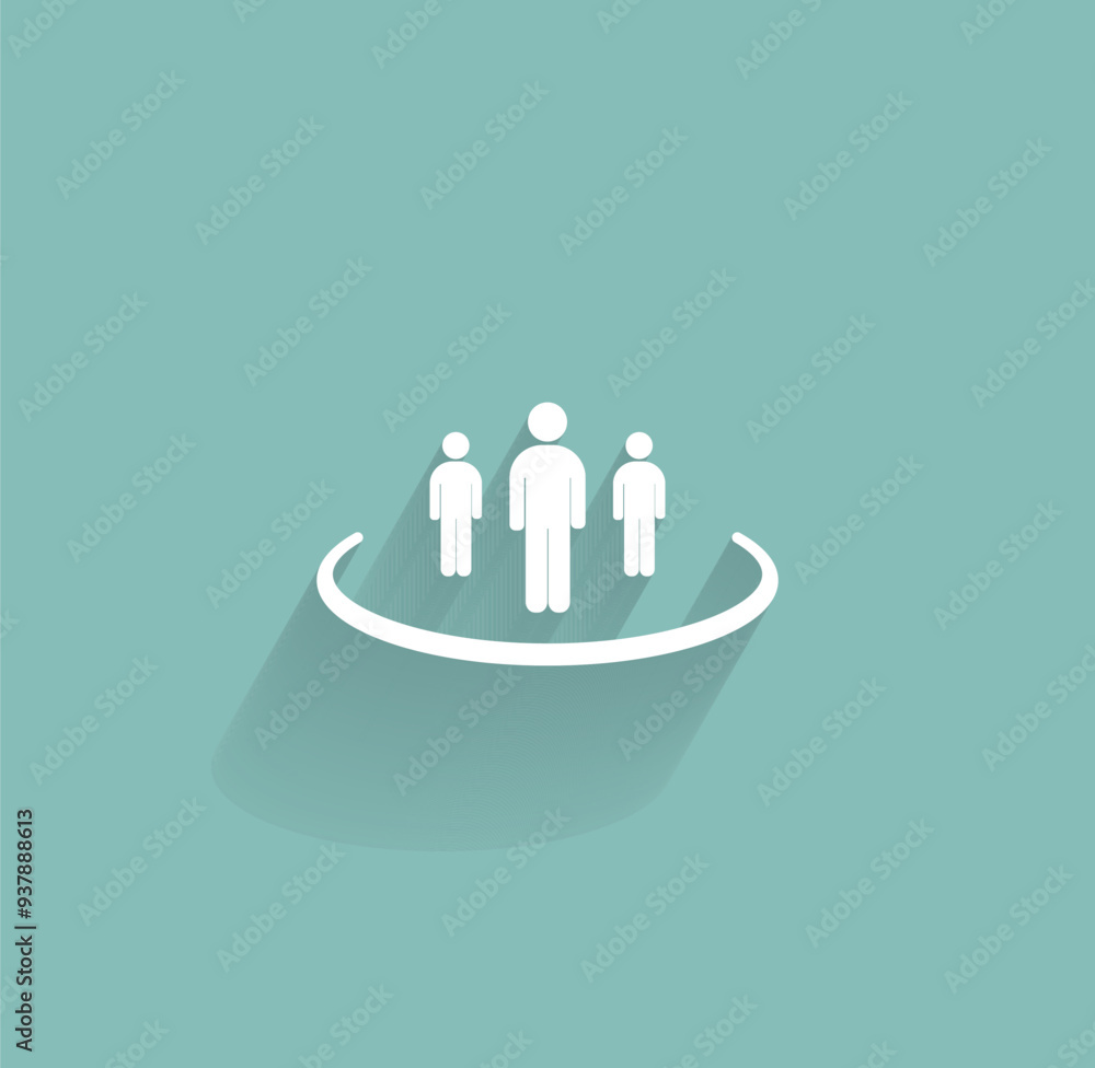 Poster vector icon of white color with shadow on gray-green background