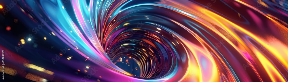 Poster a mesmerizing swirl of vibrant colors and dynamic lights creating an enchanting visual experience in