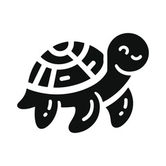 Black Vector Turtle Silhouette Capturing the Serenity and Strength of Nature's Ancient Marine Wanderer. 