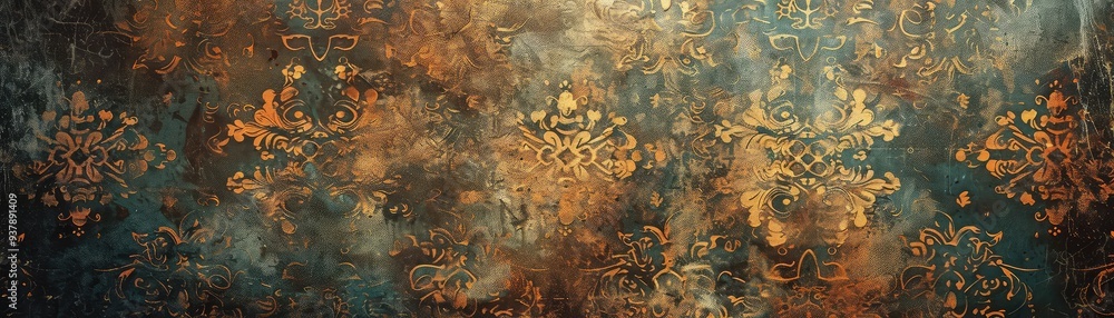 Poster an abstract textured background featuring rich, warm tones and intricate patterns, perfect for artis