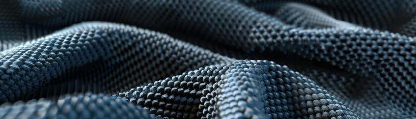 Obraz premium Close-up of textured fabric showcasing intricate patterns and soft folds, ideal for home decor, fashion or textile design projects.