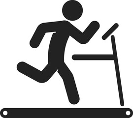 Isolated sport pictogram man running on a treadmill, gym fitness center sign