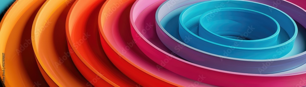 Poster colorful concentric circles create a vibrant and dynamic visual effect, perfect for backgrounds and 
