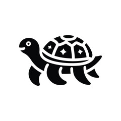 Black Vector Turtle Silhouette Capturing the Serenity and Strength of Nature's Ancient Marine Wanderer. 