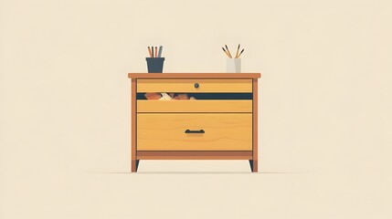 Drawer Jamming Shut with Contents Stuck Inside in Minimalist Brown Flat