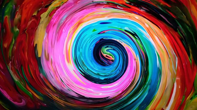 Abstract swirling paint tunnel.