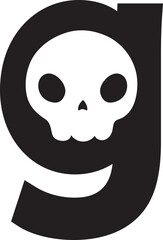 Fototapeta premium skull halloween font g