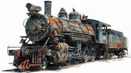 Naklejka premium old steam locomotive