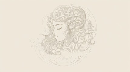 Clean and minimalistic Aquarius zodiac sign, featuring delicate lines and a streamlined design on a neutral background