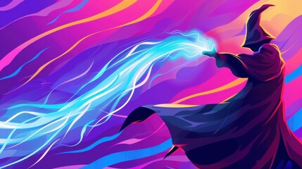 Unleash the dark charm of a warlock in a colorful realm, where shadow magic collides with vibrant art.