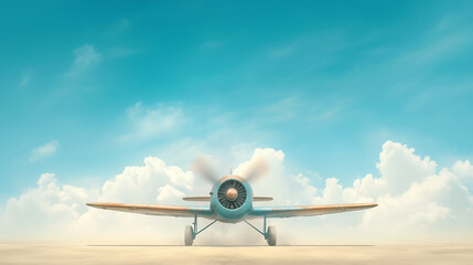 Vintage aircraft on a sunny day at the airstrip