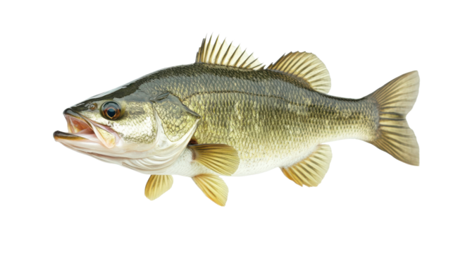 Large Bass Fish Isolated on transparent Background, PNG file, graphic resources 