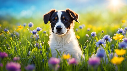 dog in a meadow