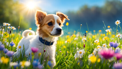 dog in a meadow