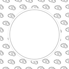 food and beverage frame in doodle style frame background