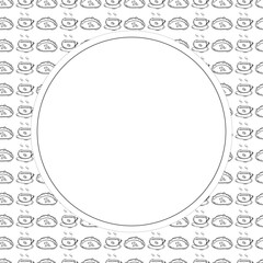 food and beverage frame in doodle style frame background