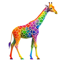 Naklejka premium colorful wildlife mammal fauna giraffe