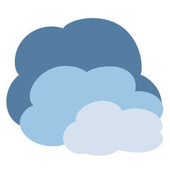 three colored clouds