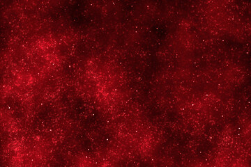 Red starry night sky. Galaxy space. Glowing stars in the night. New Year, Christmas and Celebration background concept.