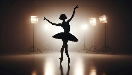 silhouette of ballerina dancer