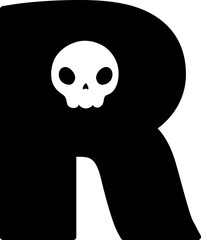 skull halloween font uppercase r