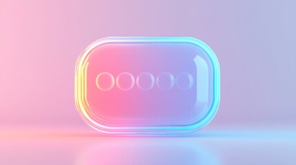 Fototapeta premium A colorful, neon-lit square with a white dot in the middle