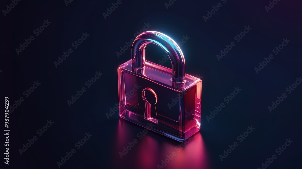Poster a lock with a keyhole is shown in a dark background