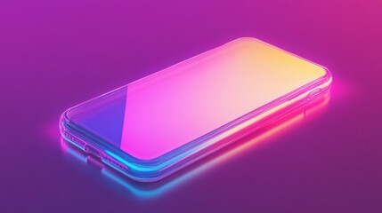 A phone with a purple background