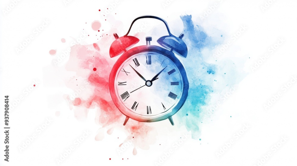 Aufkleber a colorful clock with roman numerals showing the time of 10:30
