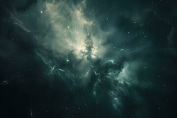 Fototapeta premium Beautiful dark space background with stars, nebulae and clouds. Abstract fantasy universe backdrop