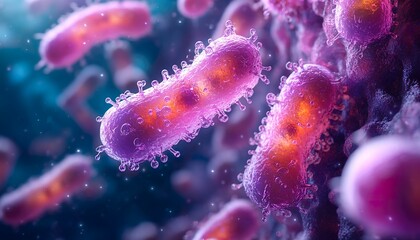 Naklejka premium Infection and Diagnosis: The Microscopic World of Blood, Microbes, and Medicine