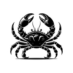 Crab silhouette, vector black color silhouette