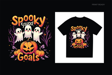 Halloween Friends squad T-shirt design