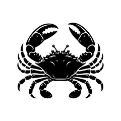Crab silhouette, vector black color silhouette