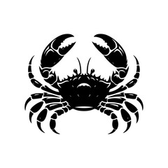 Crab silhouette, vector black color silhouette