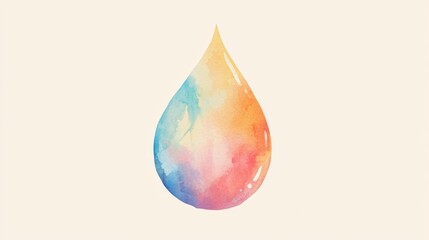A water drop with a rainbow inside of it