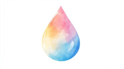 A water drop with a rainbow in it