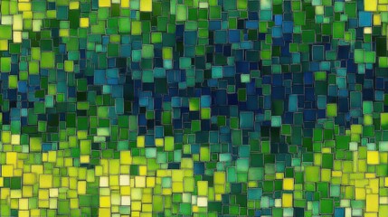 Fototapeta premium seamless pattern, A vibrant mosaic pattern featuring diverse shades of green, perfect for decoration, design, or artistic projects.