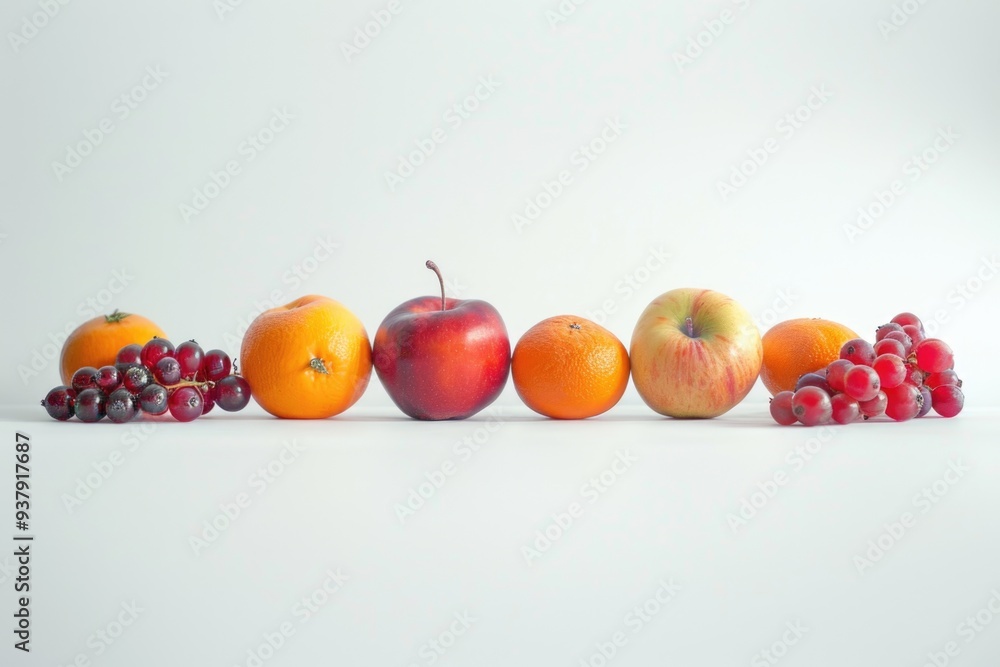 Aufkleber a selection of colorful fruits arranged on a white surface