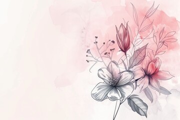 Fototapeta premium A colorful illustration of flowers on a bright pink background