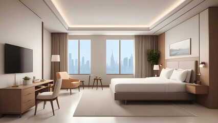 hotel  room photo,illustration.It is a luxury hotel room.