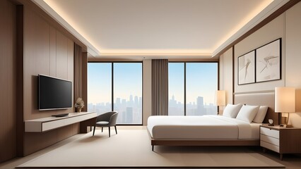 hotel  room photo,illustration.It is a luxury hotel room.